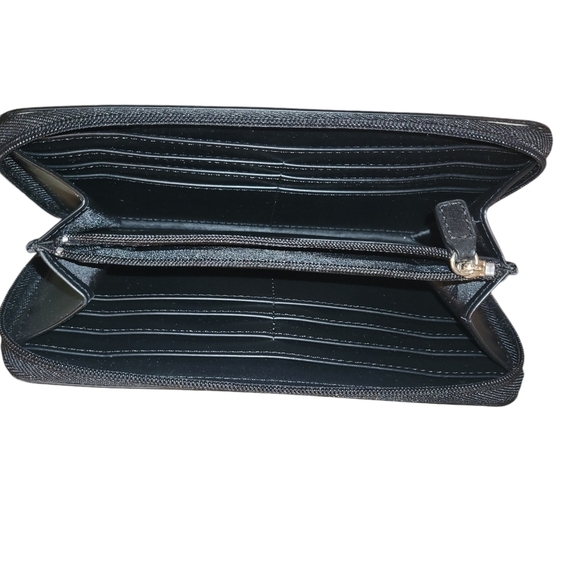 Baekgaard Wallet NWT 7.5" x 4" Black Tan White Green - Picture 4 of 4